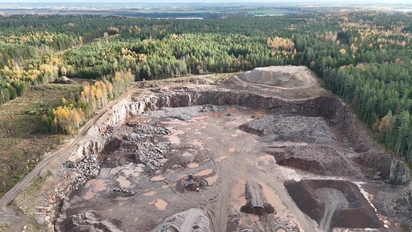 Flygvy över Brodderuds Bergtäkt